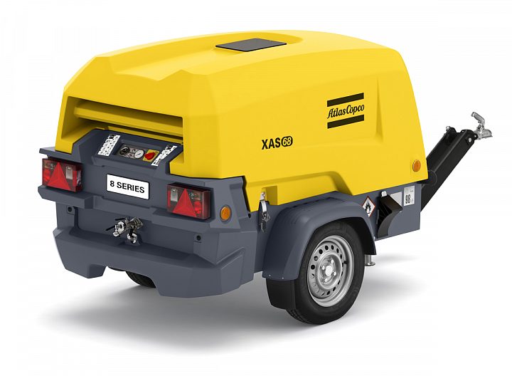 Дизельный компрессор Atlas Copco XAS 68 KD с генератором на шасси